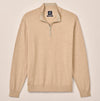 Desmond Plaited Cotton Blend 1/4 Zip Sweater in Sand by Johnnie-O