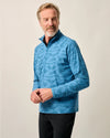 Talbert Camo Performance 1/4 Zip Waffle Pullover in Barrels Blue by Johnnie-O