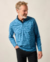Talbert Camo Performance 1/4 Zip Waffle Pullover in Barrels Blue by Johnnie-O