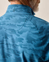 Talbert Camo Performance 1/4 Zip Waffle Pullover in Barrels Blue by Johnnie-O