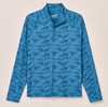 Talbert Camo Performance 1/4 Zip Waffle Pullover in Barrels Blue by Johnnie-O