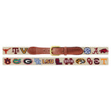 SEC Needlepoint Belt on Khaki by Smathers & Branson - NEW TEAMS JUST ADDED!