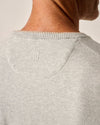 Wren Plaited Cotton Blend Crewneck Sweater in Light Gray by Johnnie-O