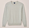 Wren Plaited Cotton Blend Crewneck Sweater in Light Gray by Johnnie-O