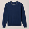 Wren Plaited Cotton Blend Crewneck Sweater in Navy by Johnnie-O