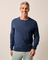 Wren Plaited Cotton Blend Crewneck Sweater in Navy by Johnnie-O