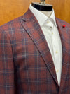 100% Wool Plaid Sport Coat in Rust/Navy by TailoRed