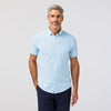 Leeward Short Sleeve Dress Shirt in Skyline Blue Multi Diamond by Mizzen+Main