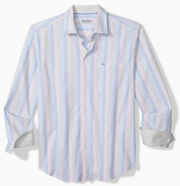 Sarasota Stretch Villa Stripe IslandZone Shirt in Dew Drop by Tommy Bahama