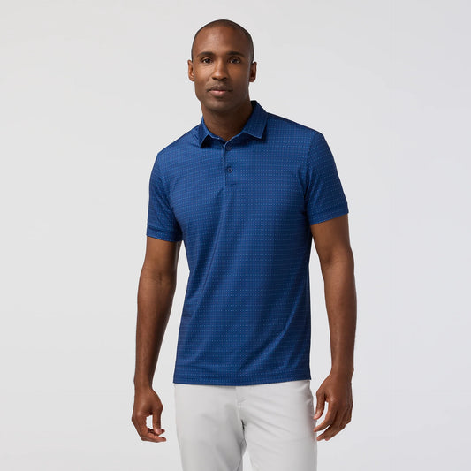 Versa Polo in Midnight Navy Open Dot Stripe by Mizzen+Main