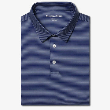 Versa Polo in Cobalt Balanced Stripe by Mizzen+Main