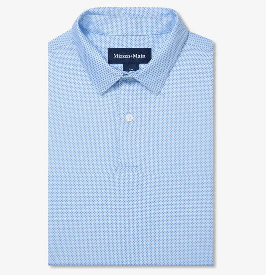 Halyard Polo in Skyline Blue Tight Diamond by Mizzen+Main
