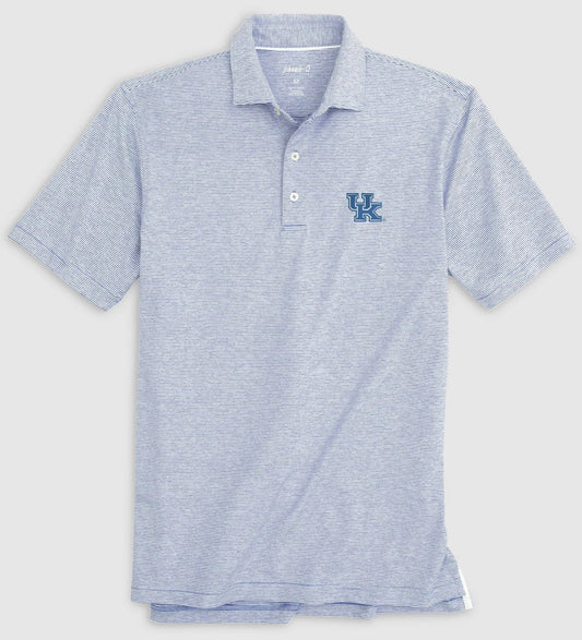 University of Kentucky Lyndon Striped Jersey Performance Polo in Royal by Johnnie-O