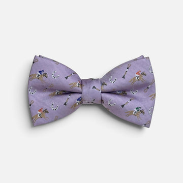 "Riders Up" 100% Silk Bow Tie in Lilac by Logan's