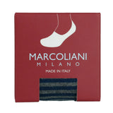 Men's Stripe Invisible Touch No Show Liner Sock in Flannel Grey by Marcoliani