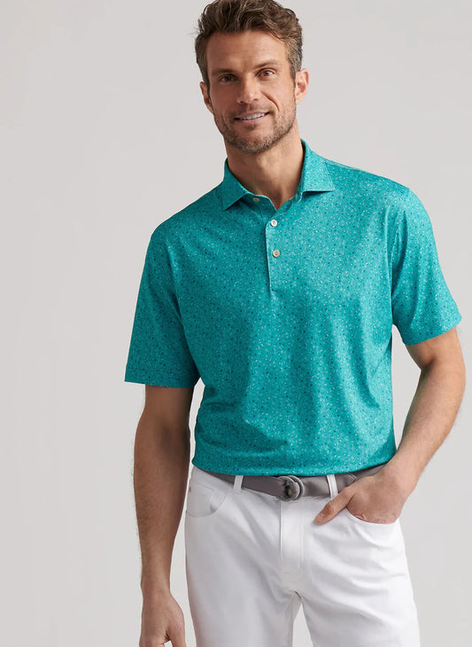 Day of the Dead Performance Jersey Polo in Meadow by Peter Millar