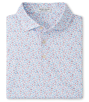 Orange Crush Performance Jersey Polo in White by Peter Millar