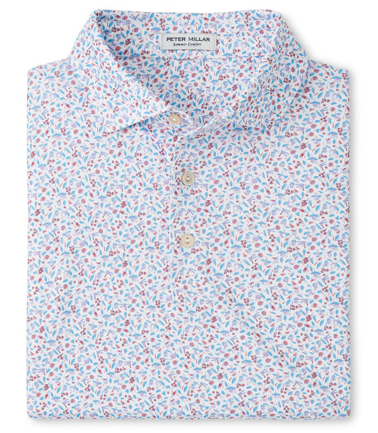 Orange Crush Performance Jersey Polo in White by Peter Millar