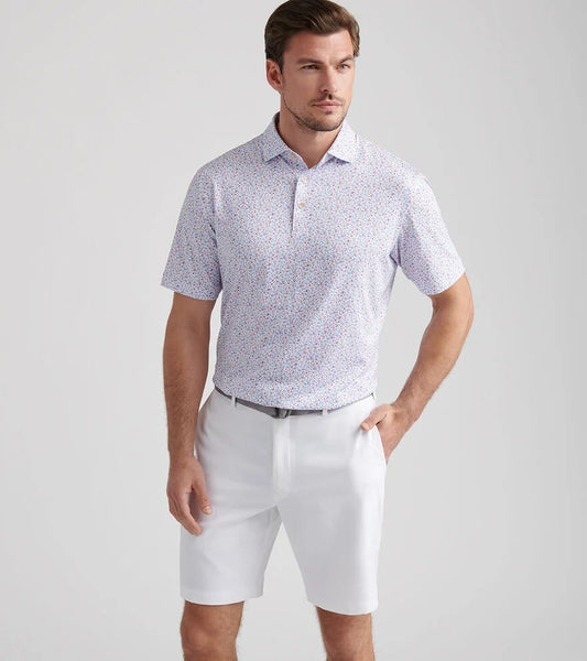 Orange Crush Performance Jersey Polo in White by Peter Millar