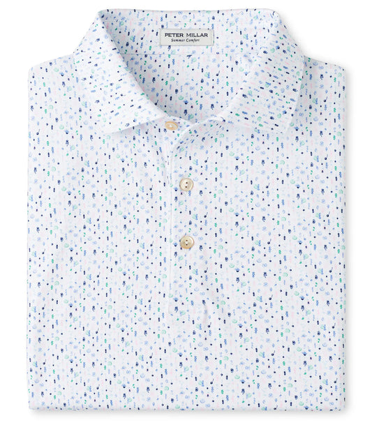 Cocktail Garnish Performance Jersey Polo in White by Peter Millar