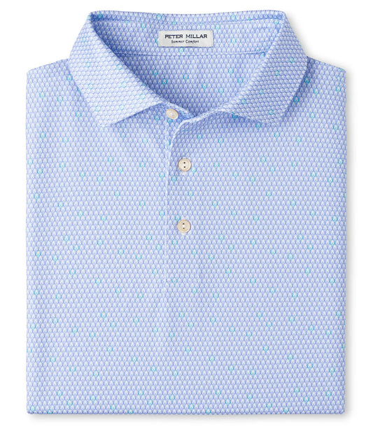 Geo Skull Performance Jersey Polo in White by Peter Millar