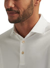 Solid Stretch Jersey Long Sleeve Polo in White by Peter Millar