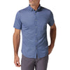 Halyard Short Sleeve Dress Shirt in Cobalt Pressed Diamond by Mizzen+Main