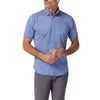 Halyard Short Sleeve Dress Shirt in Cobalt Pressed Diamond by Mizzen+Main