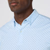 Halyard Polo in Cloud Blue Triangle Shadow by Mizzen+Main