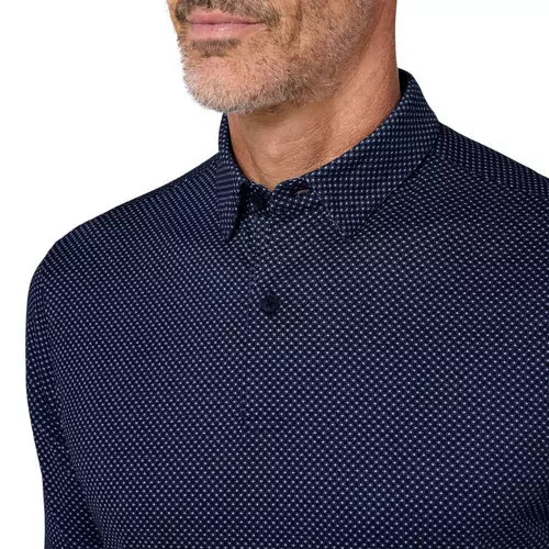 Halyard Polo in Navy Multi Texture by Mizzen+Main