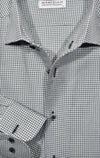 Galaga Check Roll Collar Sport Shirt in Black/White by Marcello