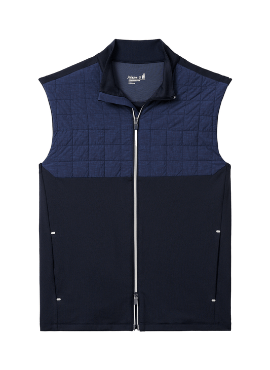 Filroy Mixed Media Performance Vest in Navy by Johnnie-O