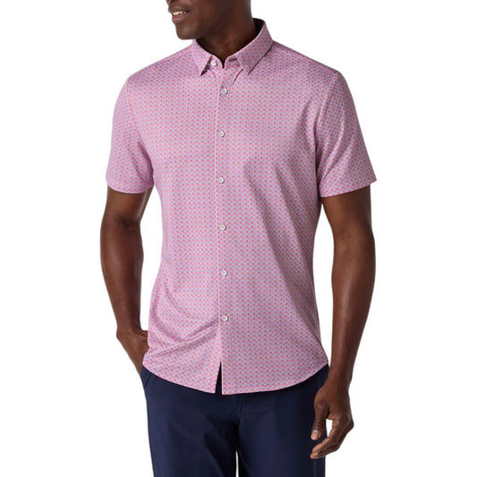 Halyard Short Sleeve Dress Shirt in Red Clay Weave by Mizzen+Main