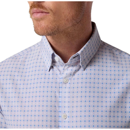 Leeward Dress Shirt in Lilac Hatch Mark by Mizzen+Main