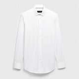 James Solid OoohCotton Shirt in White by Bugatchi