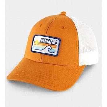Sunshine & Wave Trucker Hat in Orange by Johnnie-O