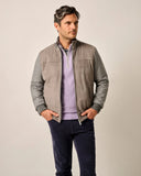 Zuko Lamb Suede Bomber Jacket in Graphite by Johnnie-O