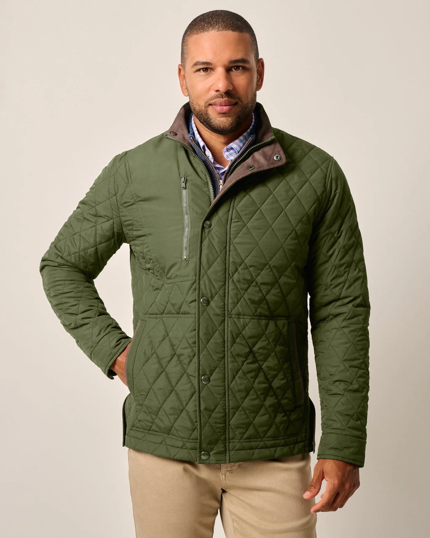 Juno Quilted Snap Jacket in Mangrove by Johnnie-O – Logan's of Juno Quilted Snap Jacket in Mangrove by Johnnie-O – Logan's of
