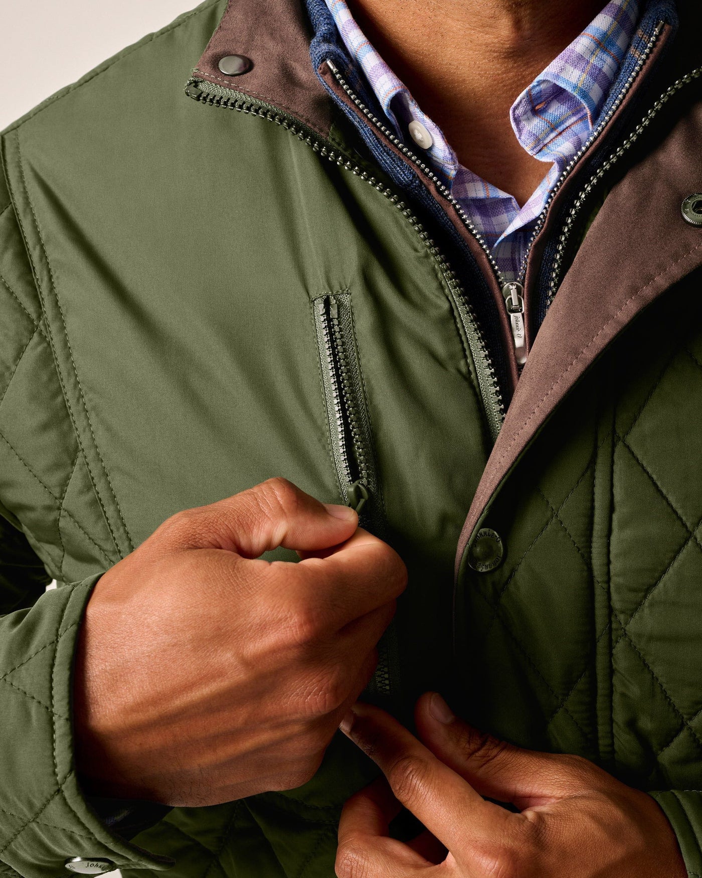 Juno Quilted Snap Jacket in Mangrove by Johnnie-O – Logan's of