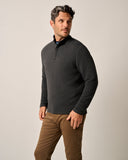 Benjy 1/4 Snap Pullover in Heather Black by Johnnie-O