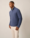 Benjy Heathered Henley Pullover in Navy by Johnnie-O