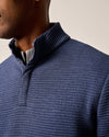 Benjy Heathered Henley Pullover in Navy by Johnnie-O