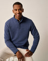 Benjy Heathered Henley Pullover in Navy by Johnnie-O