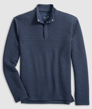 Benjy Heathered Henley Pullover in Navy by Johnnie-O