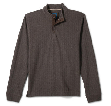 Cotton Blend Henley in Coffee by Johnnie-O
