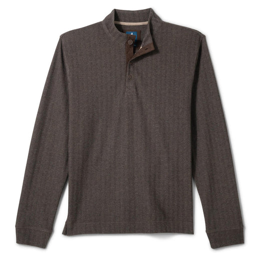 Cotton Blend Henley in Coffee by Johnnie-O