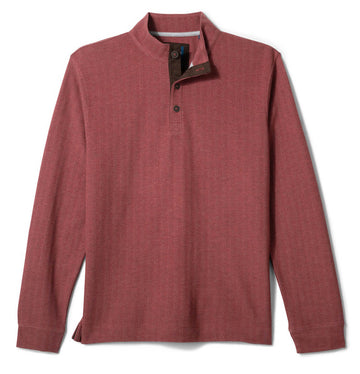 Cotton Blend Henley in Malibu Red by Johnnie-O