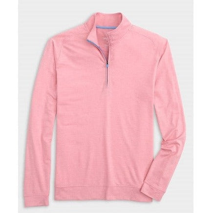 Vaughn Striped PREP-FORMANCE 1/4 Zip Pullover in Hibiscus by Johnnie-O