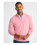 Vaughn Striped PREP-FORMANCE 1/4 Zip Pullover in Hibiscus by Johnnie-O