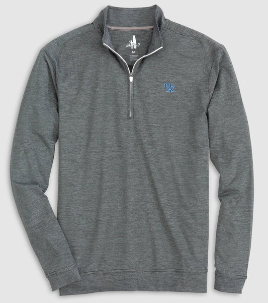 University of Kentucky Vaughn Striped Performance Quarter-Zip Pullover in Black by Johnnie-O